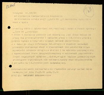 Lato `80 - meldunki od 18.08.1980 do 09.09.1980