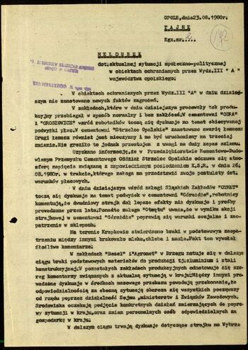 Lato `80 - meldunki od 18.08.1980 do 09.09.1980