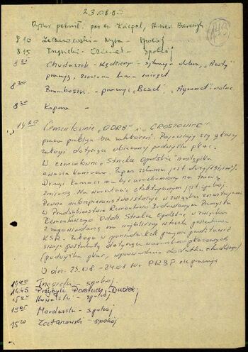 Lato `80 - meldunki od 18.08.1980 do 09.09.1980