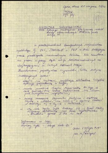 Lato `80 - meldunki od 18.08.1980 do 09.09.1980