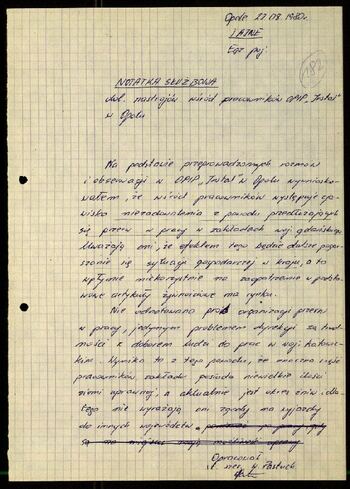 Lato `80 - meldunki od 18.08.1980 do 09.09.1980