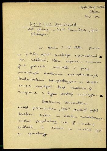 Lato `80 - meldunki od 18.08.1980 do 09.09.1980