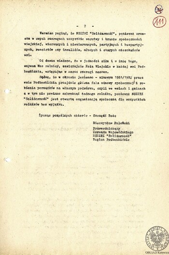 Biuletyn Zarządu Wojewódzkiego NSZZ RI "Solidarność" Regionu Podbeskidzie" - lipiec 1981 r. #7