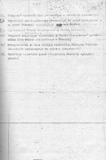 Postulaty załogi Stoczni Szczecińskiej