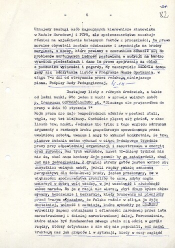 1981 styczeń 21, Radom – Stenogram z komunikatu NSZZ „Solidarność” Ziemia Radomska nadanego w dniu 21.01.1981 r. #5