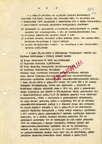 1980 wrzesień 24, Radom – Informacja dot. sytuacji polityczno-operacyjnej wśród załóg zakładów pracy oraz innych grup i środowisk społecznych na terenie woj. radomskiego. #2