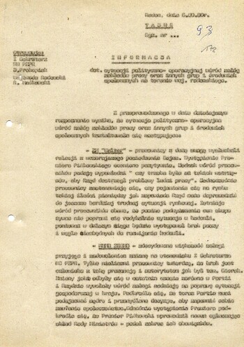 1980 wrzesień 6, Radom – Informacja dot. sytuacji polityczno-operacyjnej wśród załóg zakładów pracy oraz innych grup i środowisk społecznych na terenie woj. radomskiego. #5