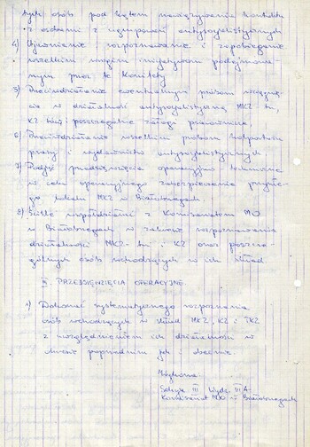 1981 styczeń 10, Radom – Ocena sytuacji operacyjno-politycznej oraz plan pracy w sprawie obiektowej krypt. „Pilica” na MKZ NSZZ „Solidarność” w Białobrzegach. #2