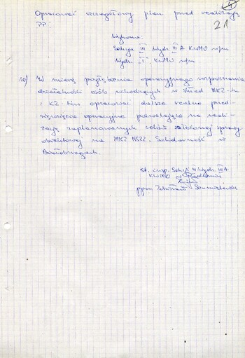 1981 styczeń 10, Radom – Ocena sytuacji operacyjno-politycznej oraz plan pracy w sprawie obiektowej krypt. „Pilica” na MKZ NSZZ „Solidarność” w Białobrzegach. #5