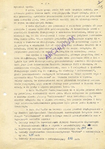 1980 grudzień 17, Radom – Plan czynności operacyjnych w sprawie obiektowej krypt. „Baza” założonej na MKZ NSZZ „Solidarność” w Lipsku. #1