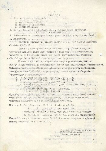 1981 luty 20, Radom – Komunikat nr 1 Regionalnej Komisji Wyborczej NSZZ „Solidarność” Region Ziemia Radomska #2