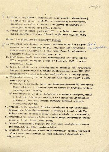 1981 marzec 12, Radom – Wykaz postulatów uchwalonych przez Plenarne Zebranie NSZZ „Solidarność” Ziemia Radomska (kopia). #1