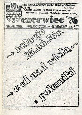[1981], Radom – Czasopismo: „Czerwiec ’76. Miesięcznik publicystyczno-historyczny”, nr 3.