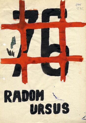 [1981 (?)], Radom – Ulotka/plakat: Radom Ursus 76 (wytworzona prawdopodobnie w związku z działalnością Komisji Rehabilitacyjnej w MKZ NSZZ „Solidarność” Ziemia Radomska – odszkodowania za Czerwiec 1976).