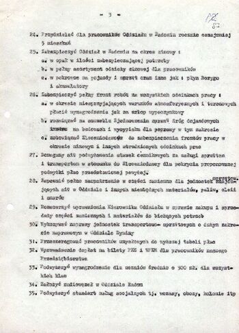 1980 wrzesień 15, Radom – Postulaty i wnioski z zebrania załogi Oddziału nr 3 PRZiGM Oddział Radom. #1