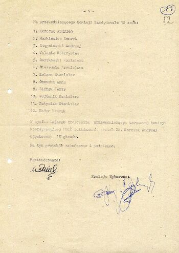 1981 maj 28, Białobrzegi – Protokół z zebrania wyborczego do Terenowej Komisji Koordynacyjnej NSZZ „Solidarność” w Białobrzegach. #3