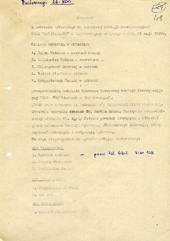 1981 maj 28, Białobrzegi – Protokół z zebrania wyborczego do Terenowej Komisji Koordynacyjnej NSZZ „Solidarność” w Białobrzegach. #4