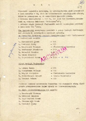 1981 marzec 12, Kozienice – Protokół z zebrania delegatów Komisji Zakładowych NSZZ „Solidarność” rejonu działania MKZ Kozienice. #1