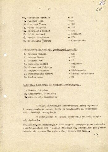 1981 marzec 12, Kozienice – Protokół z zebrania delegatów Komisji Zakładowych NSZZ „Solidarność” rejonu działania MKZ Kozienice. #4