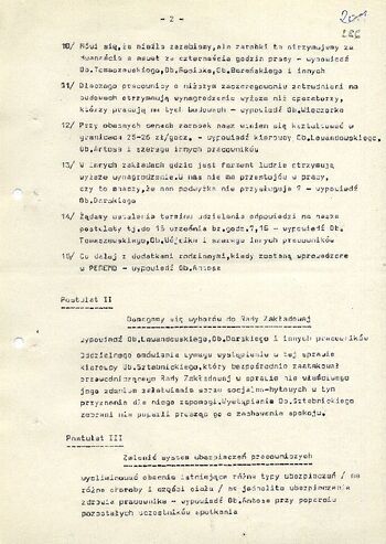 1980 wrzesień 9, Radom – Postulaty Związku Zawodowego Metalowców w Polsce Rady Zakładowej przy „Peremo” w Radomiu (odpis). #1