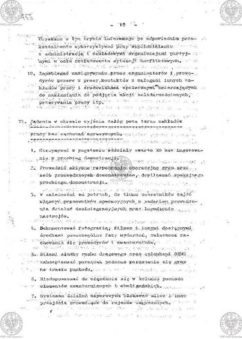 Plan Działania "Zespołu d/s zabezpieczenia ładu i porządku publicznego powołanego zarządzeniem Komendanta Wojewódzkiego MO w Katowicach Nr 035/80 z dnia 17.08.1980 r. w sprawie operacji 'LATO-80'" #5