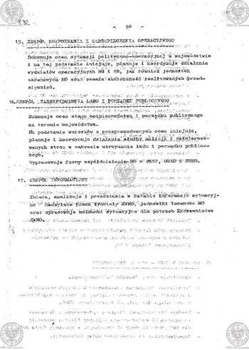 Plan Działania "Zespołu d/s zabezpieczenia ładu i porządku publicznego powołanego zarządzeniem Komendanta Wojewódzkiego MO w Katowicach Nr 035/80 z dnia 17.08.1980 r. w sprawie operacji 'LATO-80'" #17
