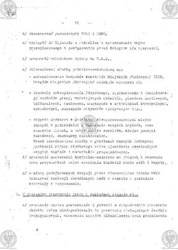 Plan Działania "Zespołu d/s zabezpieczenia ładu i porządku publicznego powołanego zarządzeniem Komendanta Wojewódzkiego MO w Katowicach Nr 035/80 z dnia 17.08.1980 r. w sprawie operacji 'LATO-80'" #34