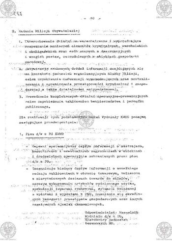 Plan Działania "Zespołu d/s zabezpieczenia ładu i porządku publicznego powołanego zarządzeniem Komendanta Wojewódzkiego MO w Katowicach Nr 035/80 z dnia 17.08.1980 r. w sprawie operacji 'LATO-80'" #48