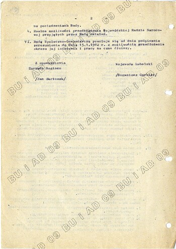 Porozumienie z dnia 27 listopada 1981 r. między Zarządem Regionalnym NSZZ „S” Regionu Środkowo-Wschodniego w Lublinie a wojewodą lubelskim #2