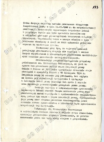 Zażalenie Okręgowego Zespołu ds. Inspekcji Pracy z dn. 24 września 1980 r. do Prokuratora Generalnego w sprawie natychmiastowego opuszczenia zajmowanych pomieszczeń (dla lubelskiego MKZ) #2