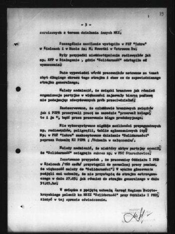Informacja z dnia 27.03.1981 roku, dotycząca liczby strajkujących zakładów