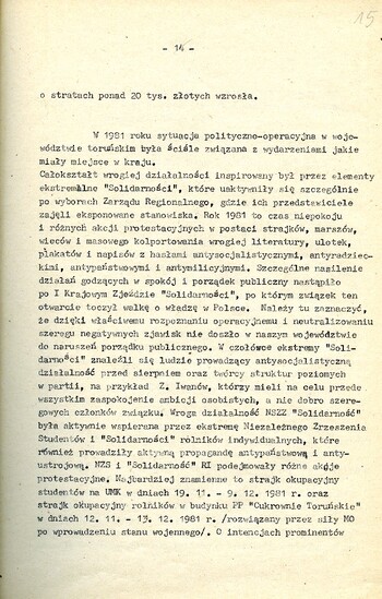 Kontrwywiadowcza charakterystyka województwa toruńskiego. /Fragment/ #1