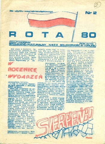„Rota” dwutygodnik NSZZ „Solidarność” w Toruniu nr 2 /karta tytułowa/