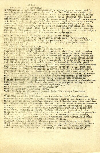 "Immunitet” –Niezależny Biuletyn Studencki UMK w Toruniu wyd. nadzwyczajne 11.11.1980 r. #2