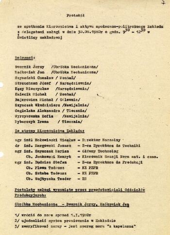 Dokumenty SB dotyczące strajku w dniu 29.08.1980 w Wielkopolskiej Fabryce Maszyn Elektrycznych - Wiefamel #3