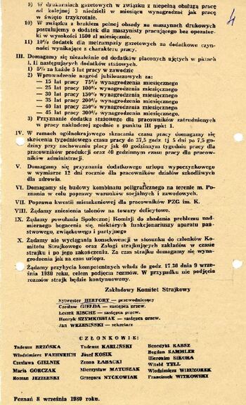 Dokumenty dotyczące strajku w Poznańskich Zakładach Graficznych w dn. 8.09.1980 r. #3