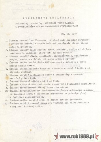 Program Społeczeństwa Przeciwko Przemocy (Verejnosť proti násiliu, VPN)