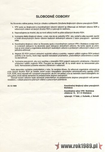 Odezwa komitetu strajkowego