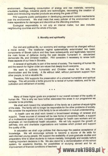 Ulotka Społeczeństwa Przeciwko Przemocy (Verejnosť proti násiliu, VPN)