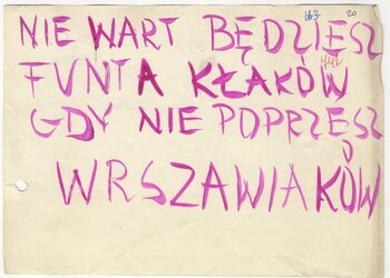 Ulotka popierająca protest studentów Warszawy z dn. 13 VIII 1968 r.,