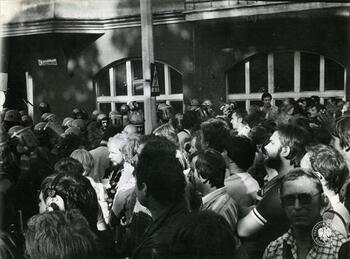Manifestacja 31 sierpnia 1982 r. na ulicy Łagiewniki