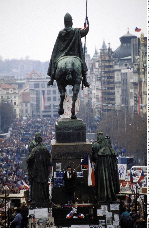 The Velvet Revolution, Prague, Wenceslas Square, November 1989